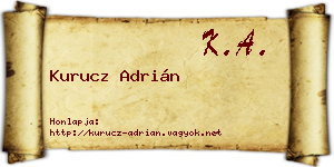 Kurucz Adrián névjegykártya